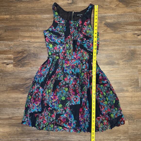 Broadway & Broome Silk Dress Women's Size 0 Abstract Floral Colorful Pleated - Picture 4 of 11